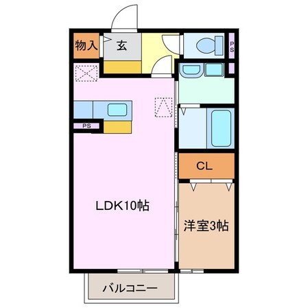 中川原駅 徒歩8分 1階の物件間取画像